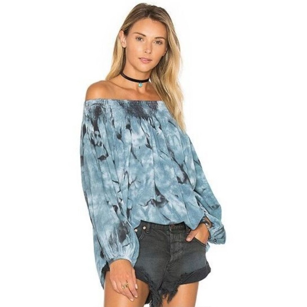 One Teaspoon Moon Ridge Sugar Top Off Shoulder Tie Dye Boho New